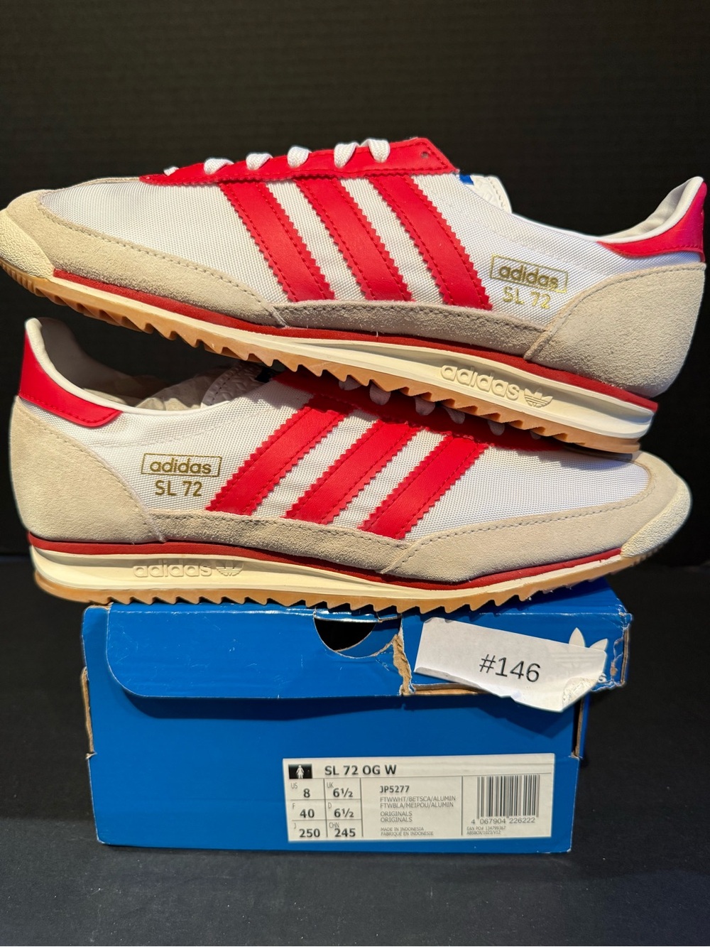 adidas SL 72 Women’s Sneakers in White & Red size 8W